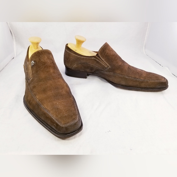 DESIGNER MEZLAN AQUILA  MEN SHOES LOAFERS SLIP ON BROWN SUEDE SIZE 10 M EUC - Picture 2 of 10